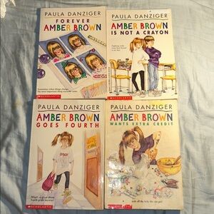 Scholastic Kids 4 Paperback Book Bundle By Paula Danziger - Amber Brown Books